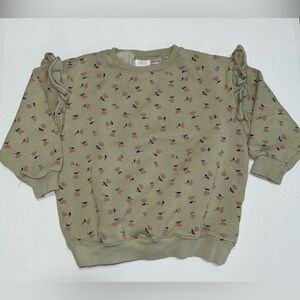 Zara Kids Green Floral Sweatshirt